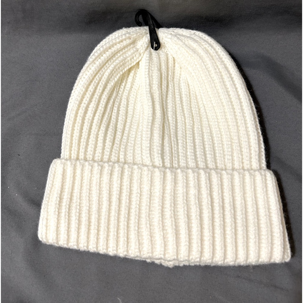 White Knitted Winter Beanie